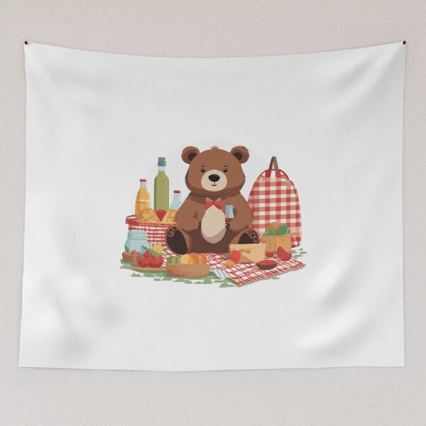 Item preview, Adorable "Cute Bear Picnic" Design - Whimsical Fun for All Ages designed and sold by InwzaDesign.