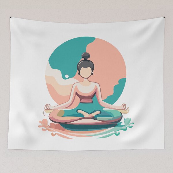 Item preview, A girl doing meditation.  designed and sold by friadesign.