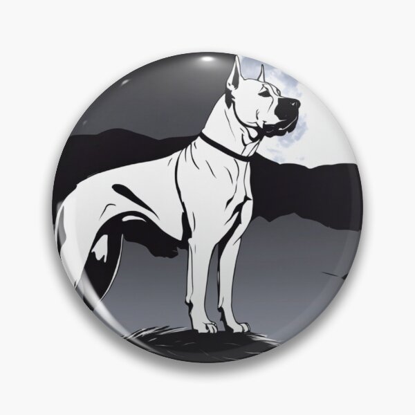 Item preview, Dogo Argentino Vigilant Watchdog Silhouetted Against the Moonlit Night designed and sold by andrew758.