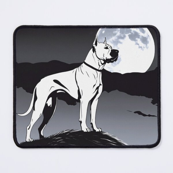 Item preview, Dogo Argentino Vigilant Watchdog Silhouetted Against the Moonlit Night designed and sold by andrew758.