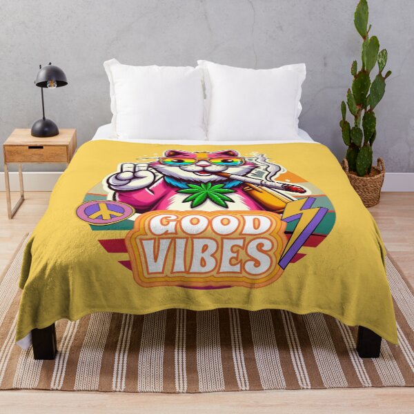 Item preview, Retro Cool Cat: Peace and Good Vibes designed and sold by OMdesign10.