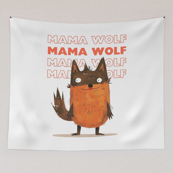 Item preview, Family Tshirt : Funny Mama Wolf Cartoon Design designed and sold by KornerWorkshop.