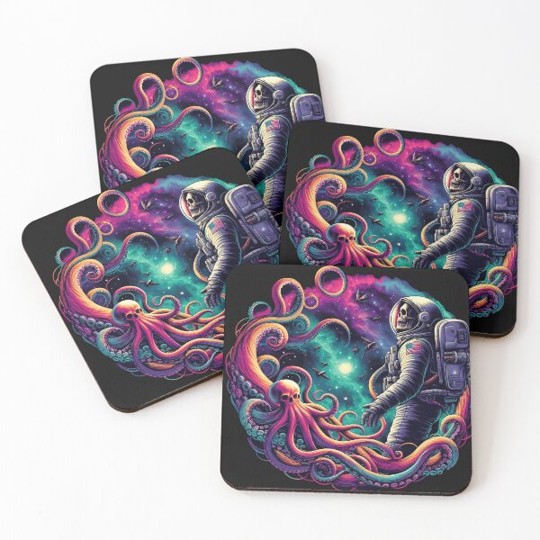 Item preview, Cosmic Encounter: Astronaut & Octopus Amidst Starry Nebula designed and sold by zoughlal.
