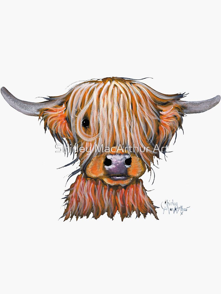Estampe Illustration Vache Des Highlands – Art Animalier, Fait Main