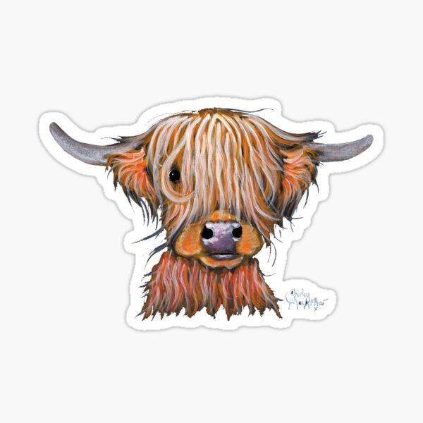 Vista previa del artículo con la obra «VACA DE LAS TIERRAS ALTAS 'PoPSie' Por Shirley MacArthur», diseñado y vendido por Shirley MacArthur Limited.