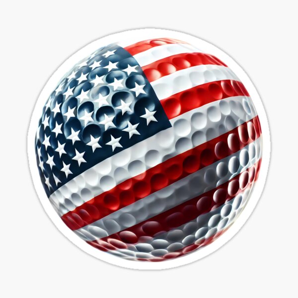 Item preview, Pelota de golf con bandera americana designed and sold by LivingInThinAir.