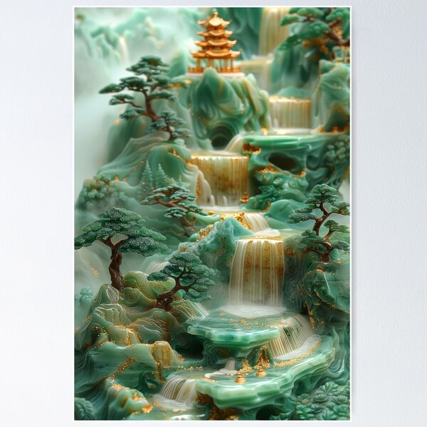 Item preview, Chinese landscape jade carving designed and sold by MargaretWiktor.