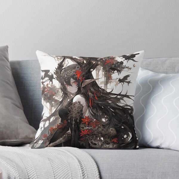 Item preview, Red and Black Dark Fantasy Anime Girl designed and sold by bubblegoth.