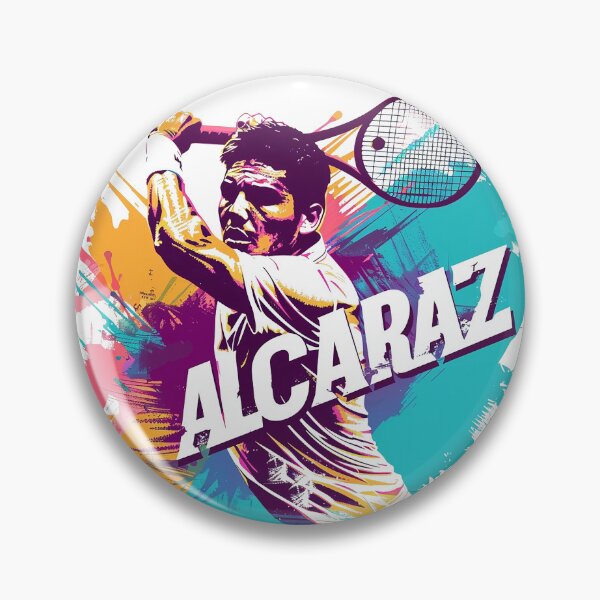 Item preview, Dynamic Tennis Star Alcaraz Action Splash Art designed and sold by Retro Travel Design.