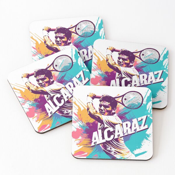 Item preview, Dynamic Tennis Star Alcaraz Action Splash Art designed and sold by Retro Travel Design.