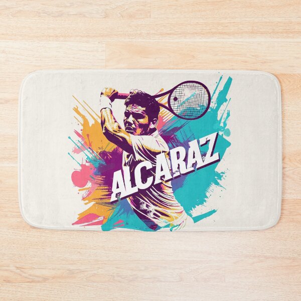 Item preview, Dynamic Tennis Star Alcaraz Action Splash Art designed and sold by Retro Travel Design.