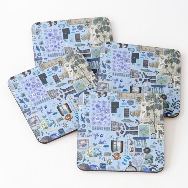 Item preview, Blue collage  designed and sold by Full Whimsy.