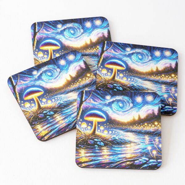 Item preview, Enchanted River Mushroom Psychedelic Art designed and sold by SeGoArtDesign.