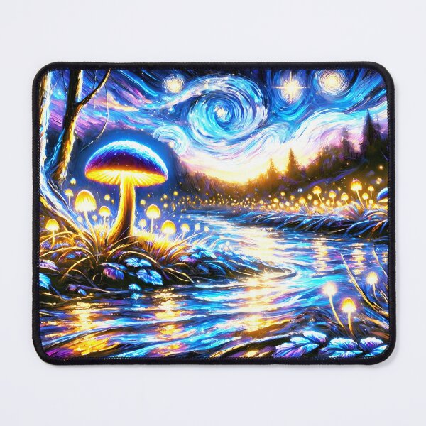 Item preview, Enchanted River Mushroom Psychedelic Art designed and sold by SeGoArtDesign.
