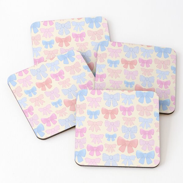 Item preview, Colourful cute girly pink, coral and blue bows designed and sold by Lindsay Marie Patterns.