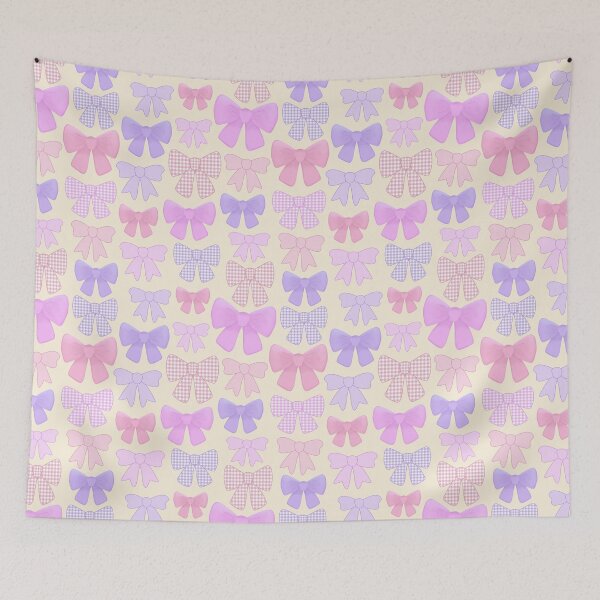 Item preview,  Colourful cute girly purple gingham bows designed and sold by Lindsay Marie Patterns.