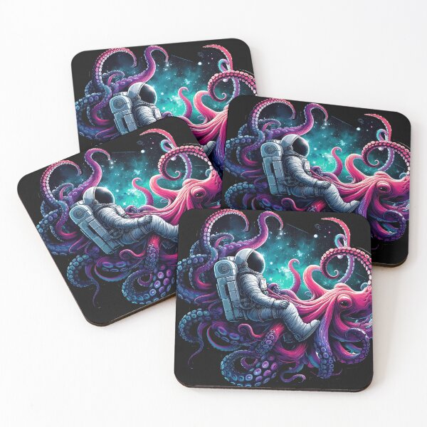 Item preview, Cosmic Embrace: Astronaut Entwined with Octopus Tentacles in Space designed and sold by zoughlal.