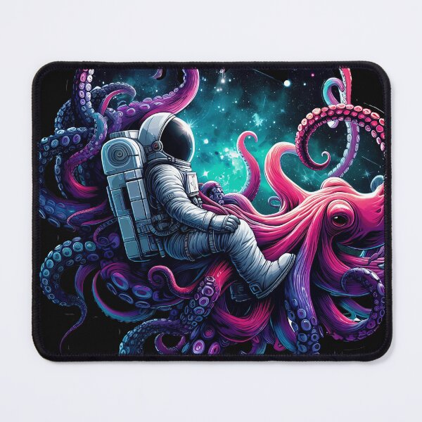 Item preview, Cosmic Embrace: Astronaut Entwined with Octopus Tentacles in Space designed and sold by zoughlal.