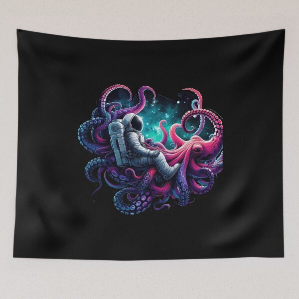 Item preview, Cosmic Embrace: Astronaut Entwined with Octopus Tentacles in Space designed and sold by zoughlal.