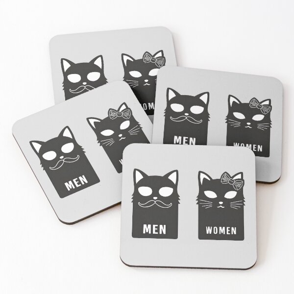 Item preview, Original Cat Bathroom Door Signs Funny Restroom Sign Men Women Set designed and sold by Nabucodonoshop.