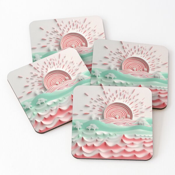 Item preview, Summer road to the sea/red, mint green, white/1 designed and sold by My-fake-places.