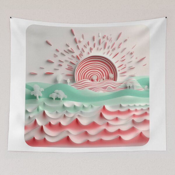 Item preview, Summer road to the sea/red, mint green, white/1 designed and sold by My-fake-places.
