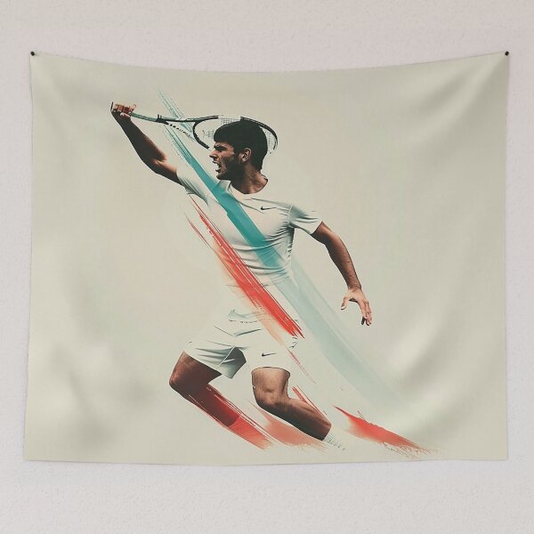 Item preview, Intense Alcaraz Tennis Action Minimalist Art designed and sold by Retro Travel Design.