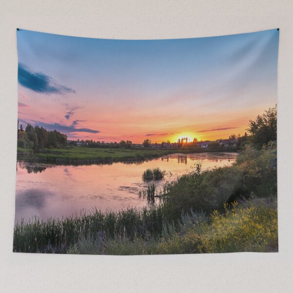 Item preview, Sunset View of Summer Pond in Alberta, Canada designed and sold by Amy Mitchell.