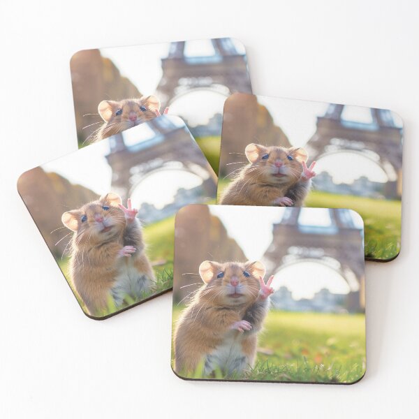 Item preview, Cute hamster posing in front of Eiffel tower designed and sold by cutepid.