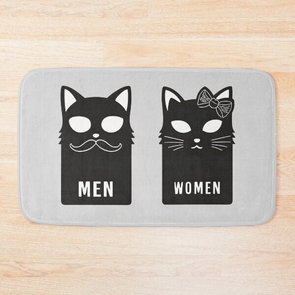Item preview, Original Cat Bathroom Door Signs Funny Restroom Sign Men Women Set designed and sold by Nabucodonoshop.