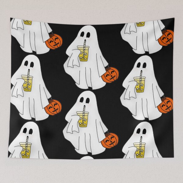 Item preview, Cute ghost sipping lemon drink designed and sold by Artistkhg.