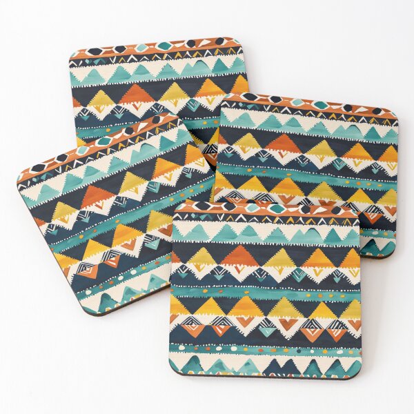 Item preview, Traditional Kilim Indian Pattern, Ethnic Geometric Abstract Scandinavian Design in Watercolor Painting designed and sold by MyArt23.