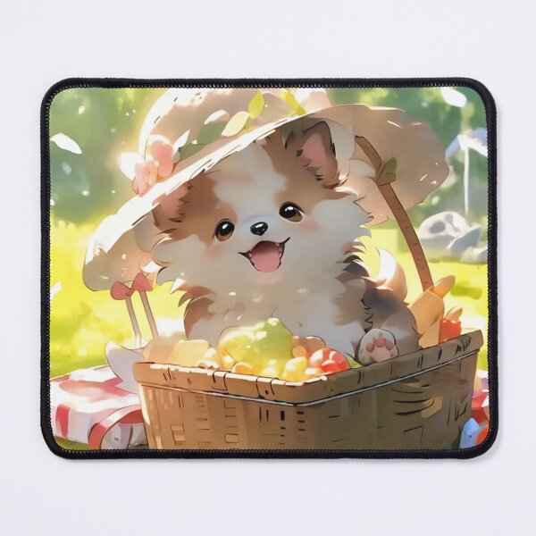 Item preview, cute picnic puppy designed and sold by paintingshouse0.
