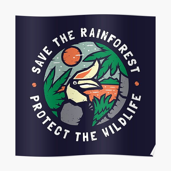 Save the Rainforest Protect the Wildlife Poster