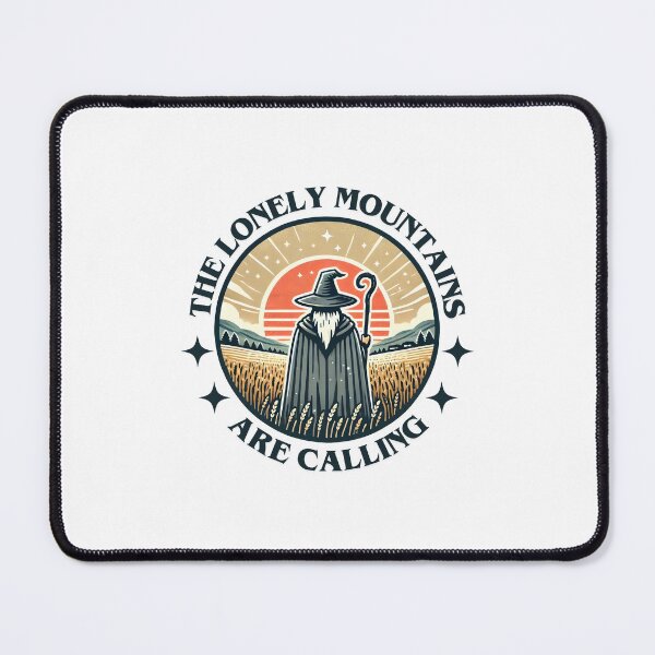 Item preview, The Lonely Mountains Are Calling - Vibrant Sunrise - Badge - Fantasy designed and sold by Fenay Designs.