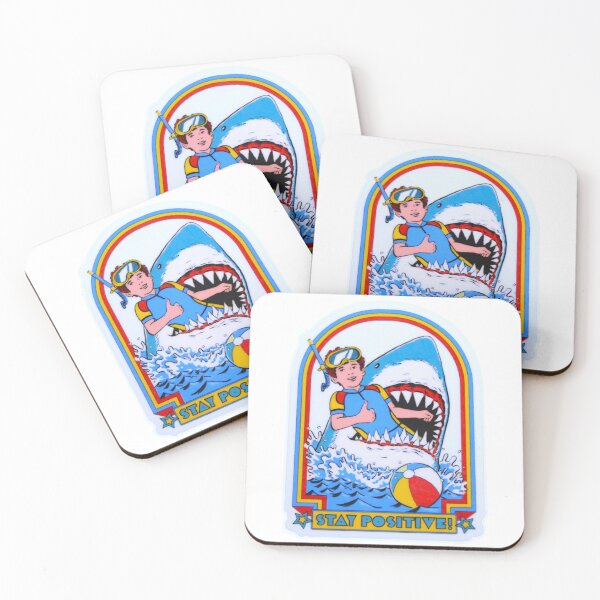 Item preview, 1970s sticker - Jaws - Stay Positive shark sticker designed and sold by PIXEL POP DESIGNS - Beyond the Norm!.