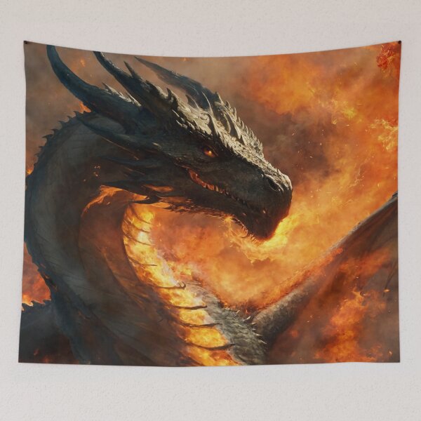 Item preview, dragon, fire-breathing, fantasy, cartoon designed and sold by DonnaBlankaArt.