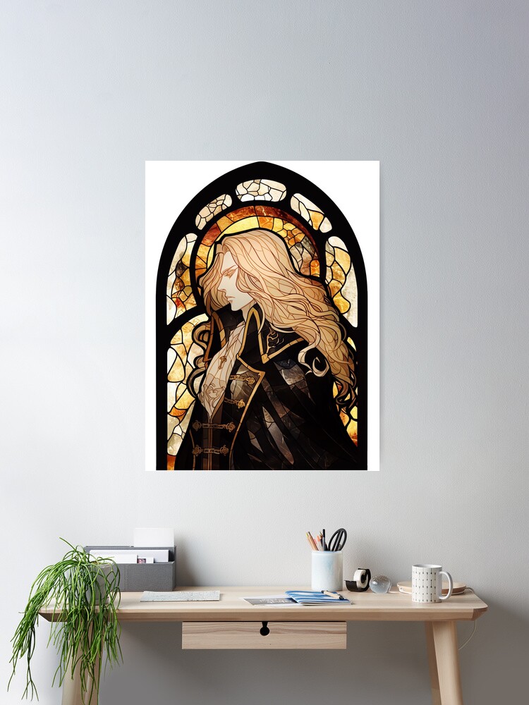 Thumbnail 1 of 3, Poster, Stained Glass Alucard designed and sold by SchellStation.