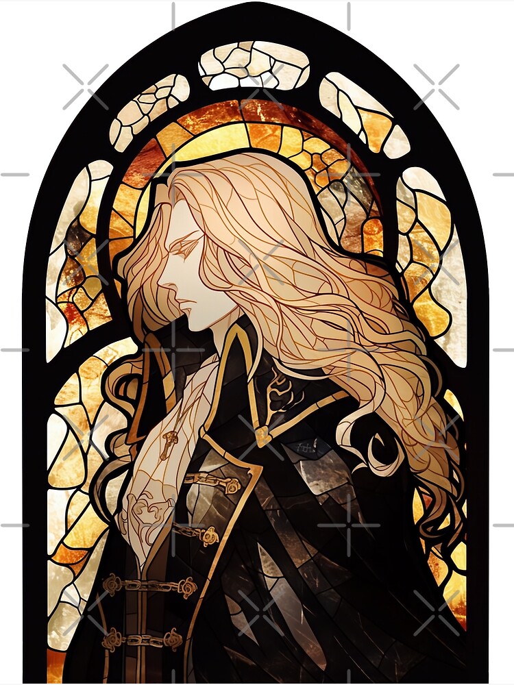 Thumbnail 3 of 3, Poster, Stained Glass Alucard designed and sold by SchellStation.
