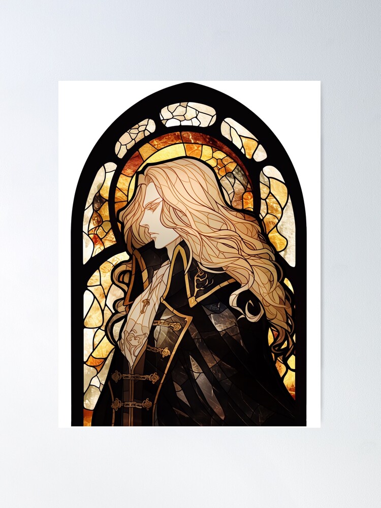 Thumbnail 2 of 3, Poster, Stained Glass Alucard designed and sold by SchellStation.