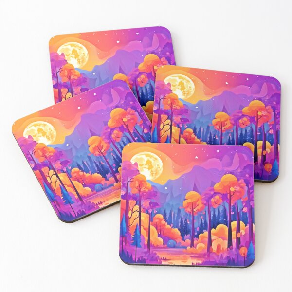 Item preview, Vibrant Moonlit Forest designed and sold by Health And Fitness Posts e-Store.