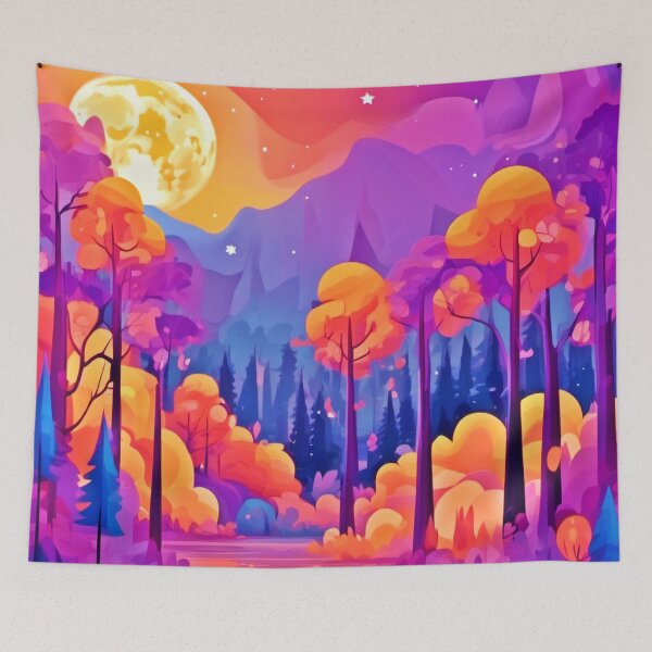 Item preview, Vibrant Moonlit Forest designed and sold by Health And Fitness Posts e-Store.