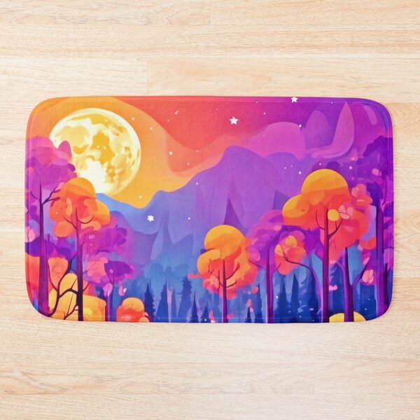 Item preview, Vibrant Moonlit Forest designed and sold by Health And Fitness Posts e-Store.