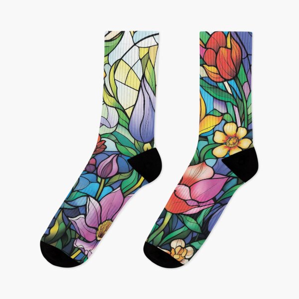 Item preview, Floral pattern. Colorful flowers.Stained glass designed and sold by MagelliShop.