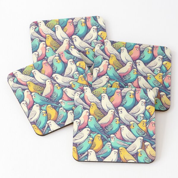Item preview, Avian Mosaic: A Tapestry of Budgerigars” designed and sold by Furbulous Faces.