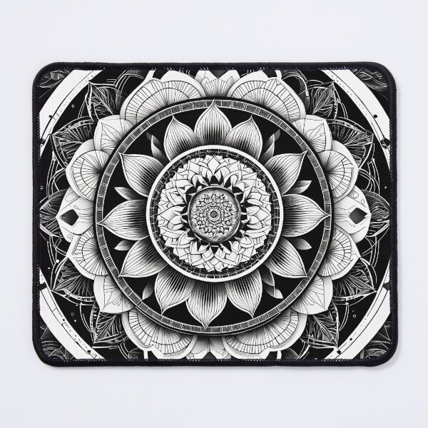 Item preview, Floral Mandala in Black and White designed and sold by MandalasShops.