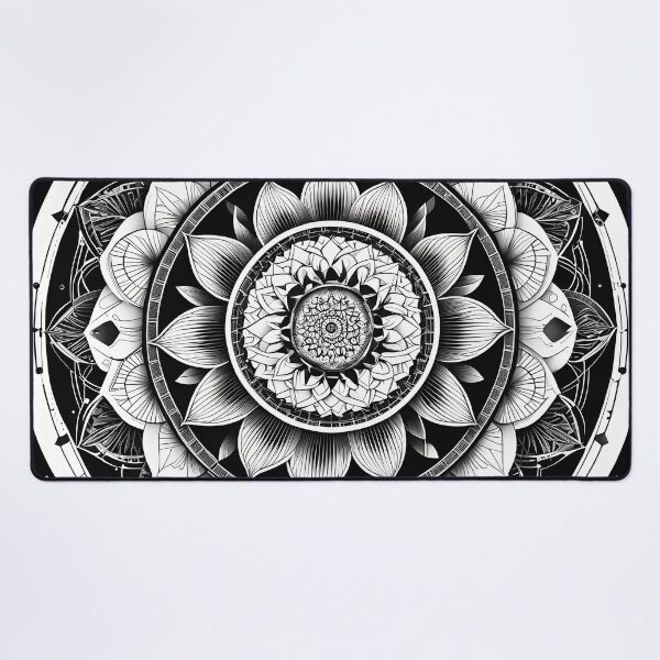 Item preview, Floral Mandala in Black and White designed and sold by MandalasShops.