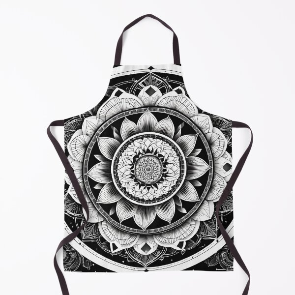 Item preview, Floral Mandala in Black and White designed and sold by MandalasShops.