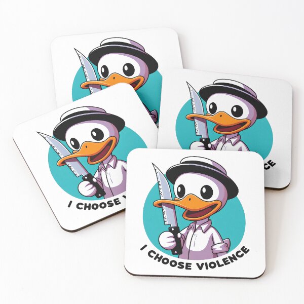 Item preview, Quirky Duck with Knife - I Choose Violence Cartoon designed and sold by zoughlal.