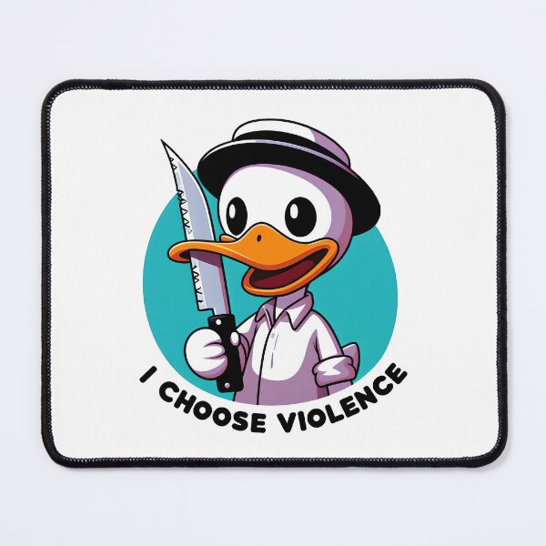 Item preview, Quirky Duck with Knife - I Choose Violence Cartoon designed and sold by zoughlal.